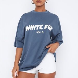 White fox Blue Graphic Tee
